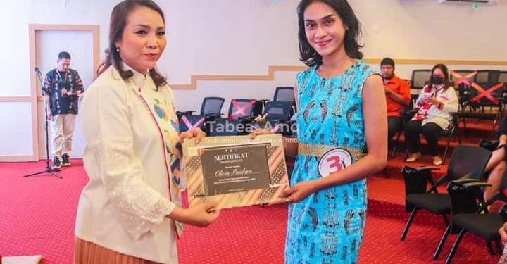 Olivia Inuhan Mewakili Kota Ambon di Ajang Pemilihan Putri Pariwisata Tingkat Provinsi Maluku tahun 2022 (Foto KBRN)